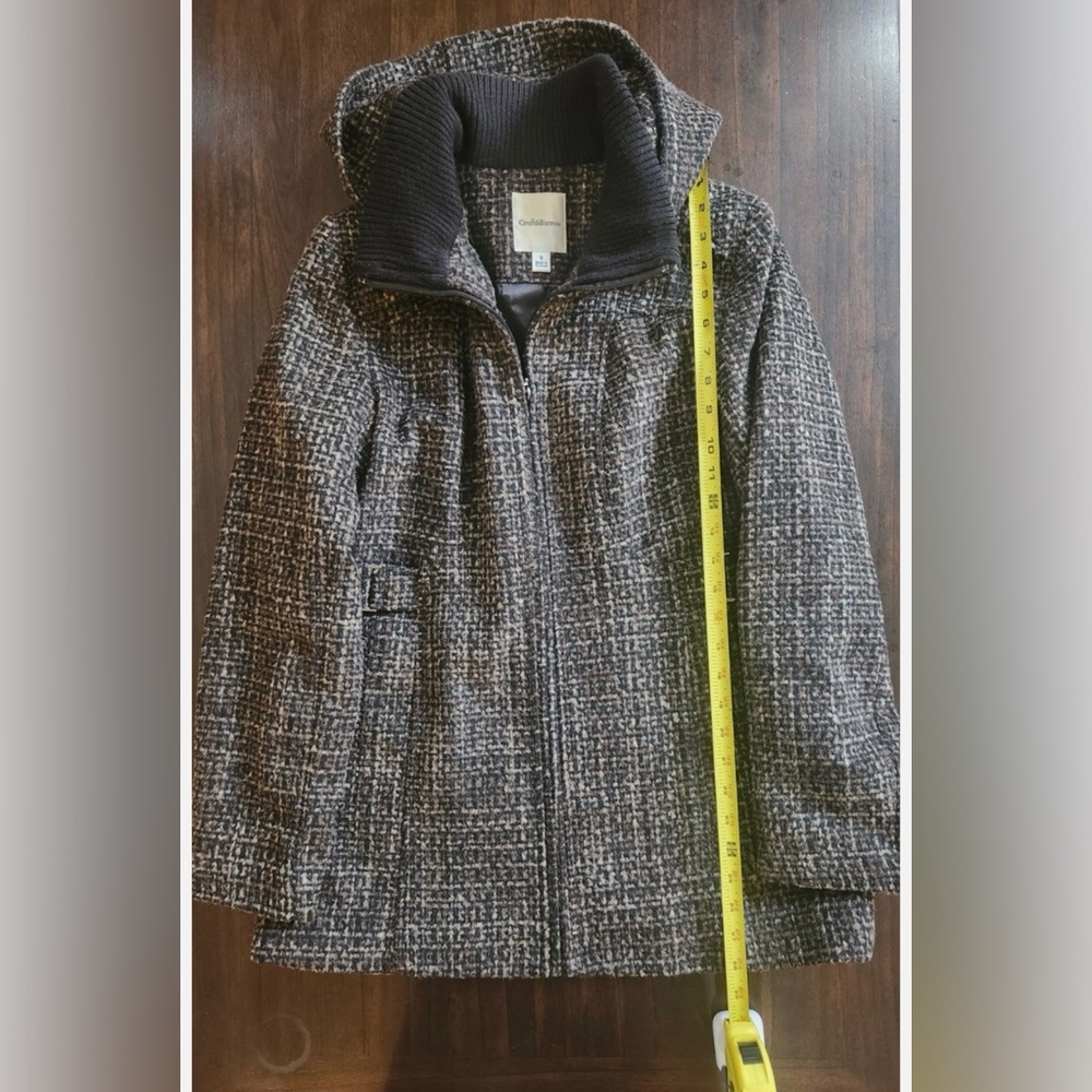 Croft & Barrow Women's Black Checkered Trench Coat - Picture 8 of 9